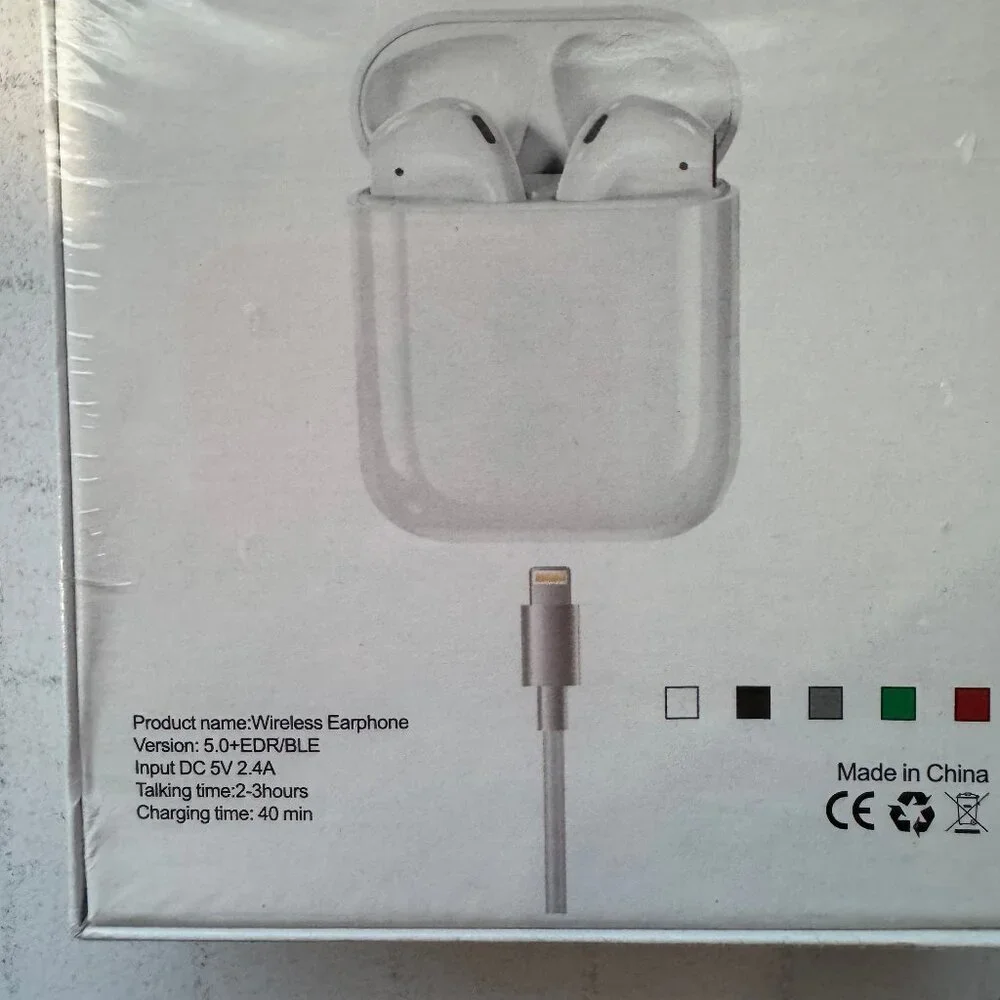 New TWS True Wireless Stereo i12 Earbuds White Auto Pairing 5.0 Auto Power On